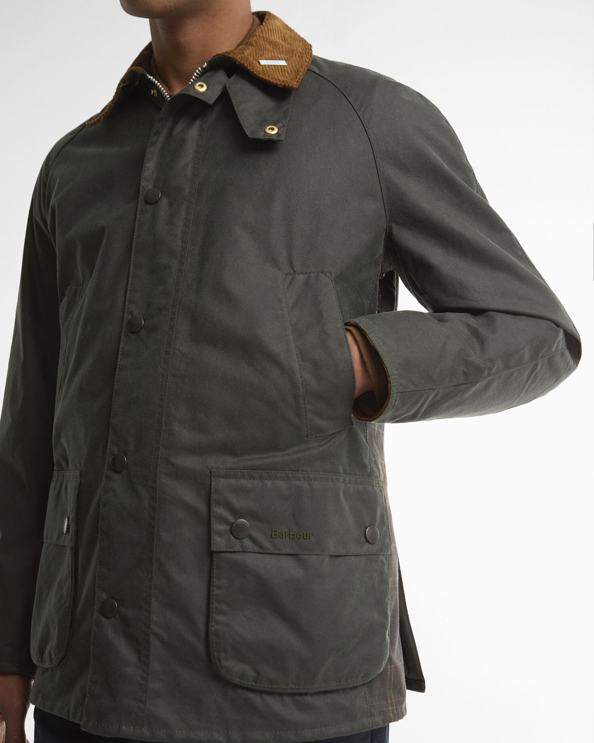 Barbour Icons Ashby Wax Jacket Sage - detaljbilde