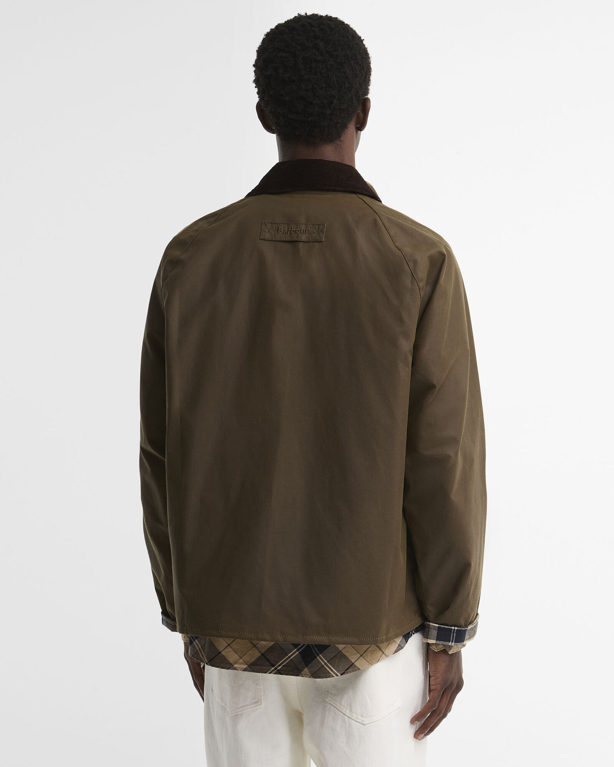 Barbour Icons Transport Wax Jacket Brown - modellbilde bakfra