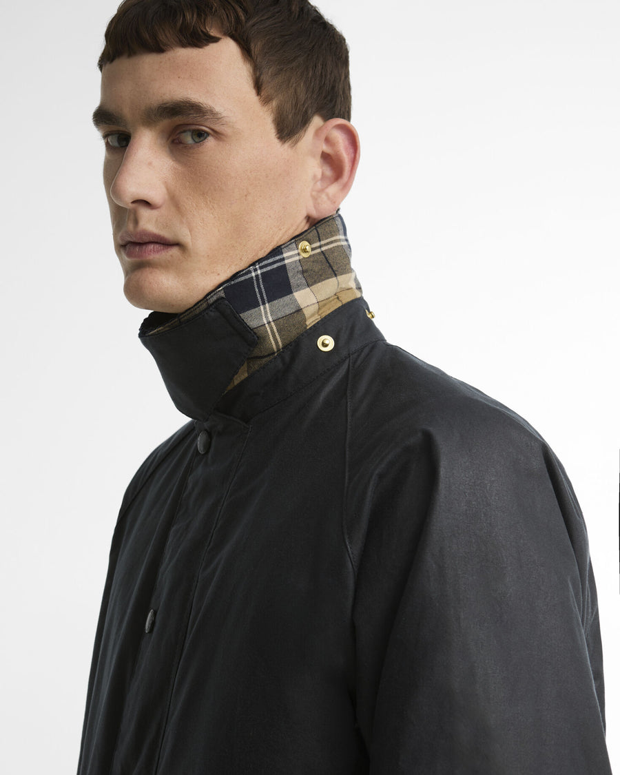 Barbour Icons Transport Wax Jacket Navy - detaljbilde