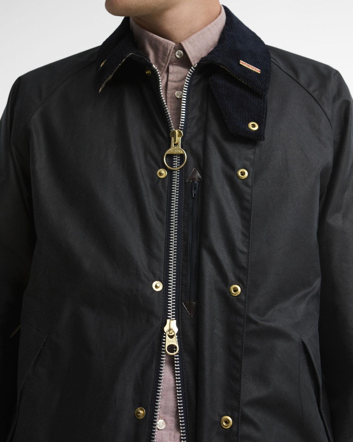 Barbour Icons Transport Wax Jacket Navy - detaljbilde