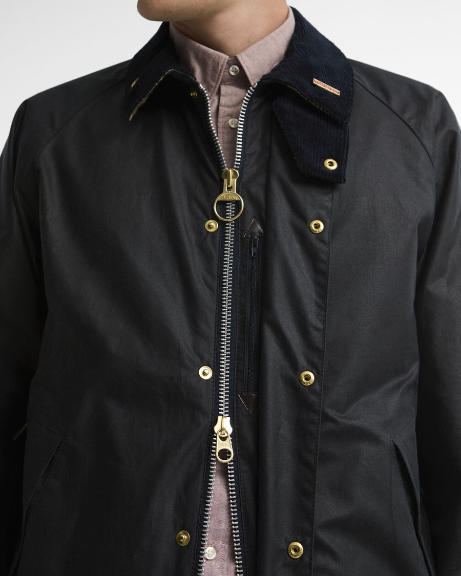 Barbour Icons Transport Wax Jacket Navy - detaljbilde
