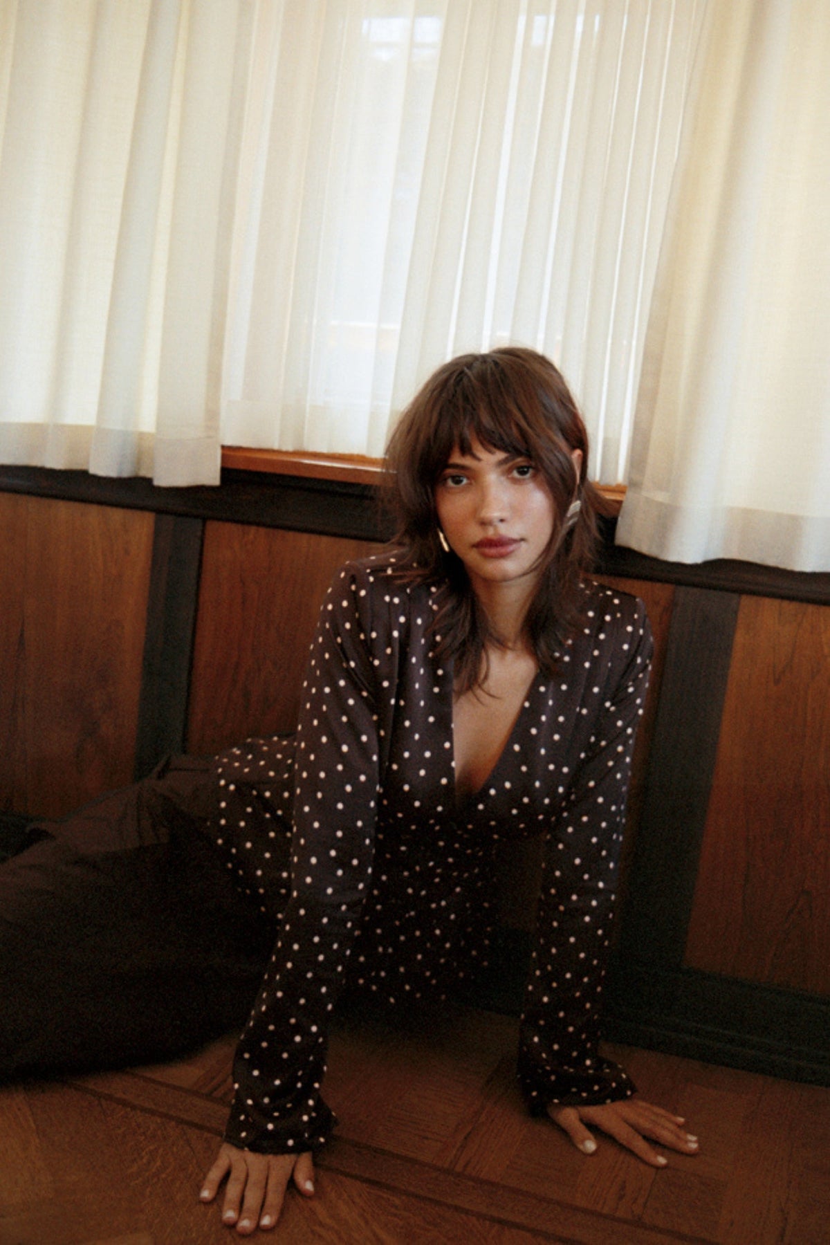 Marmo Blouse Micro Dots Espresso
