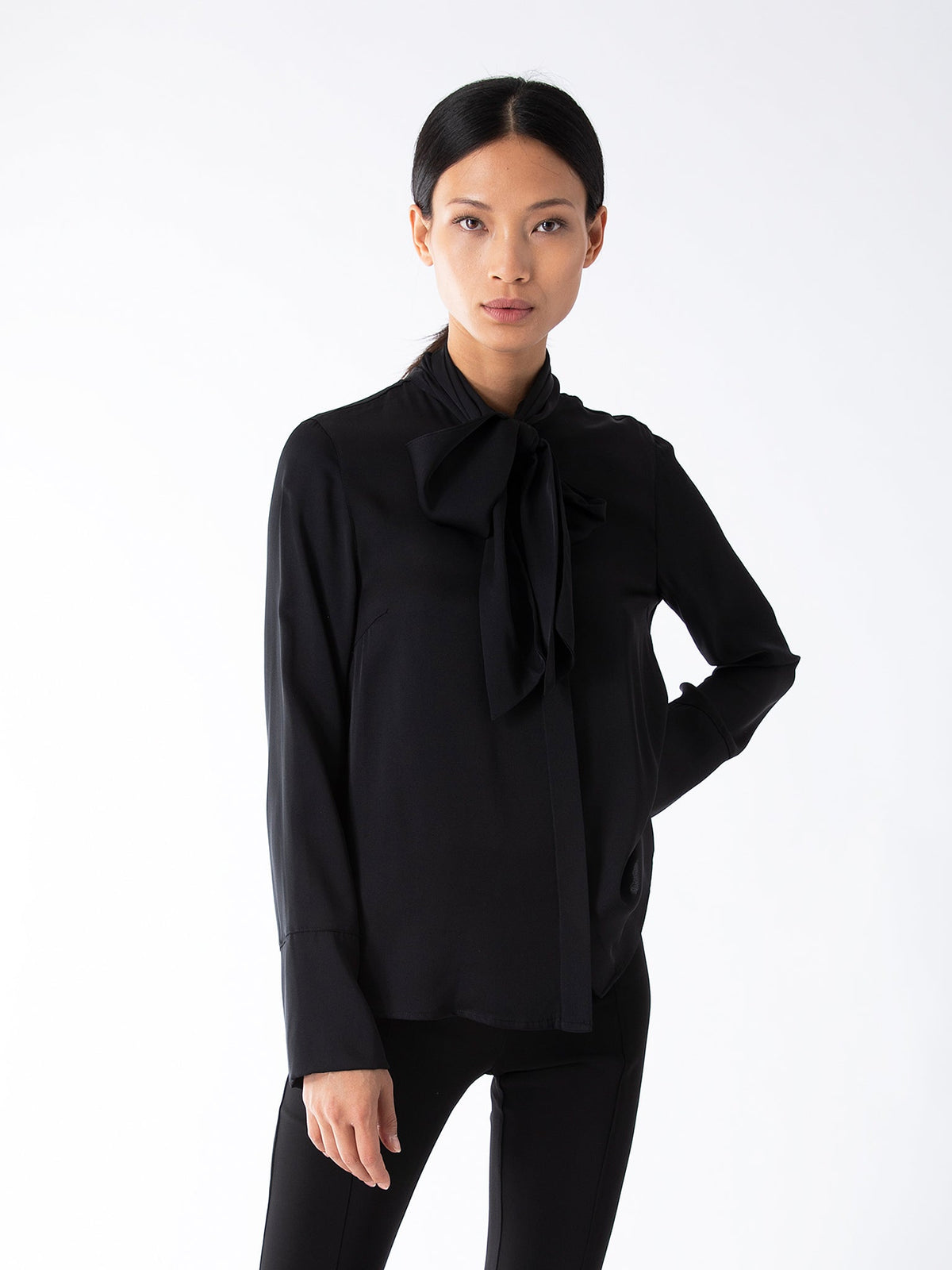 Miki Silk Blouse Black - Ahlvar Gallery