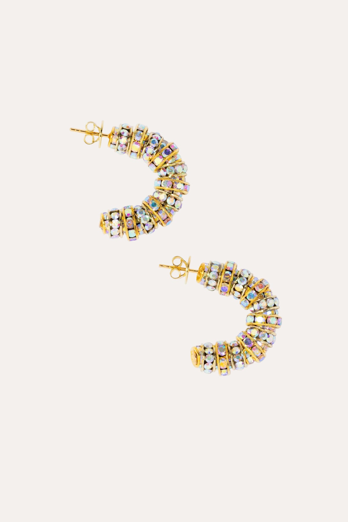 Mini Diamond Hoops Gold