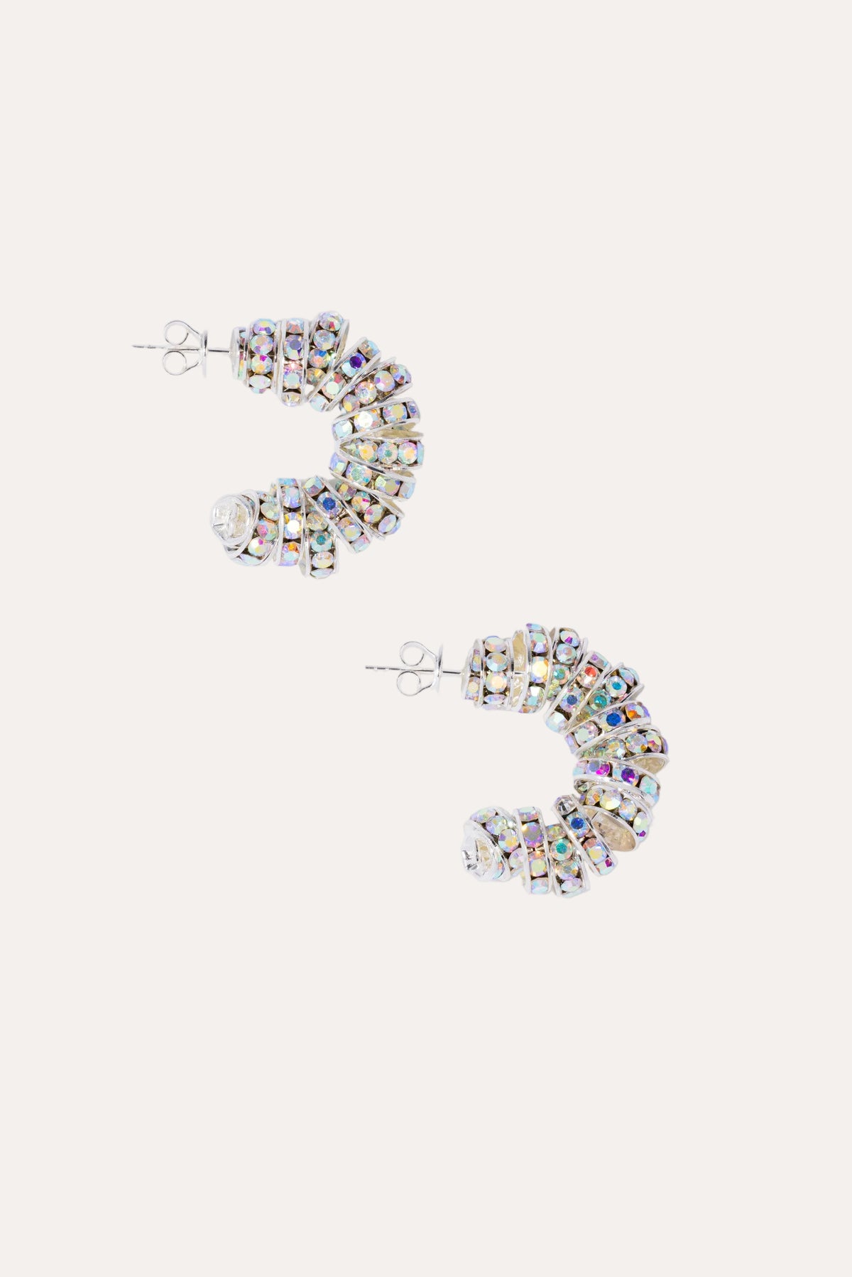 Mini Diamond Hoops Silver
