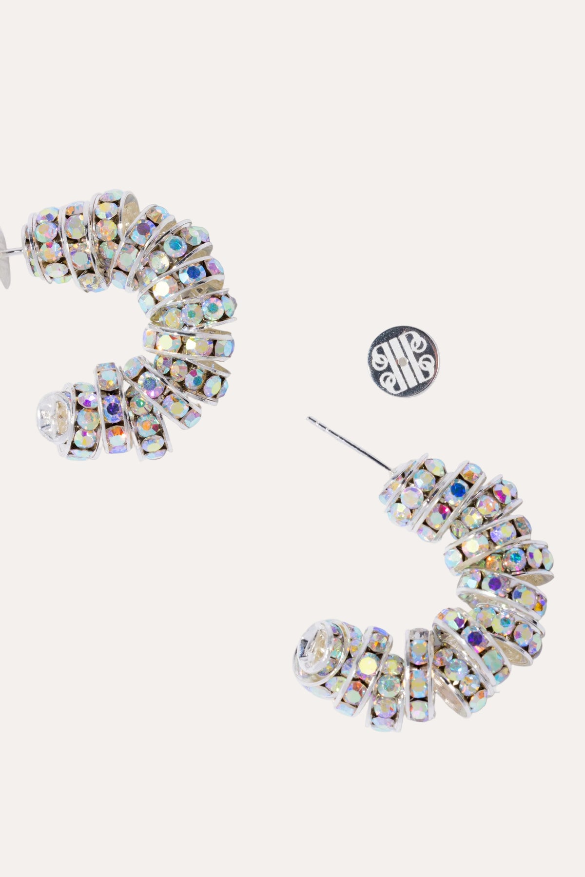 Mini Diamond Hoops Silver