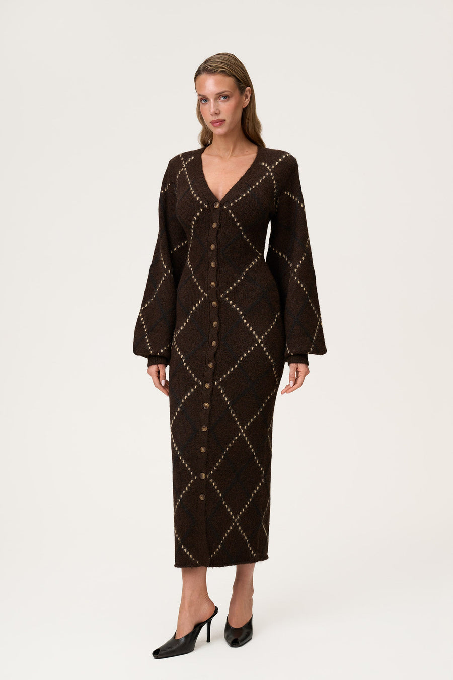 Adoore Montana Dress Espresso - modellbilde