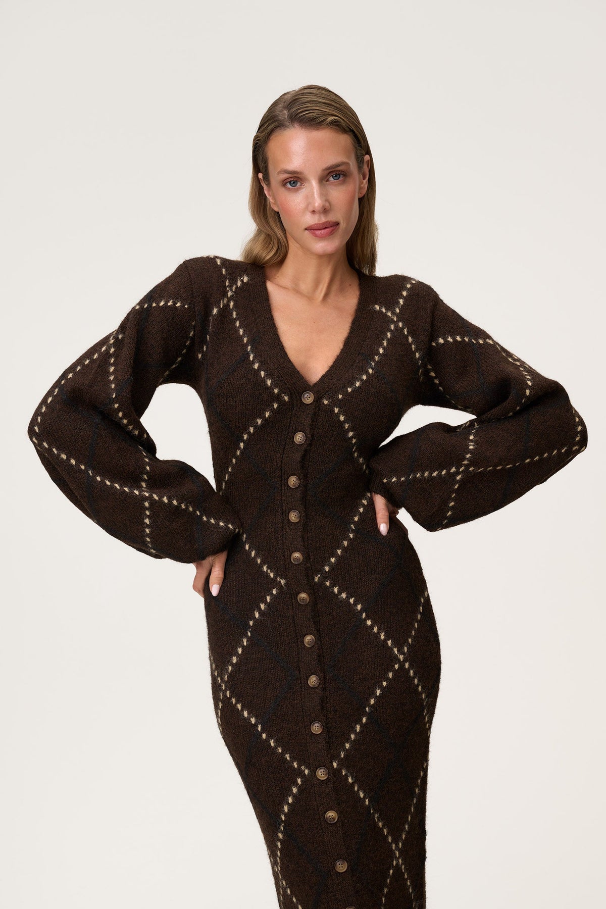 Adoore Montana Dress Espresso - modellbilde