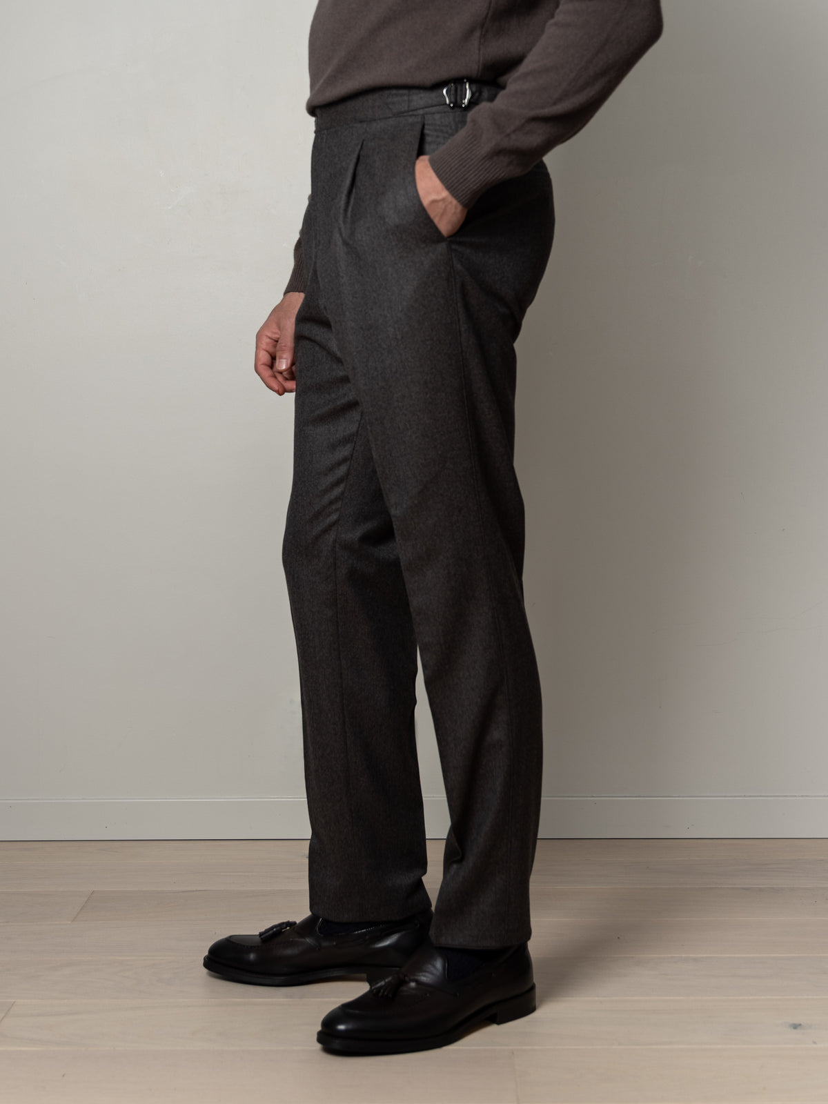 N Prato Flanell Trousers Terra Brown