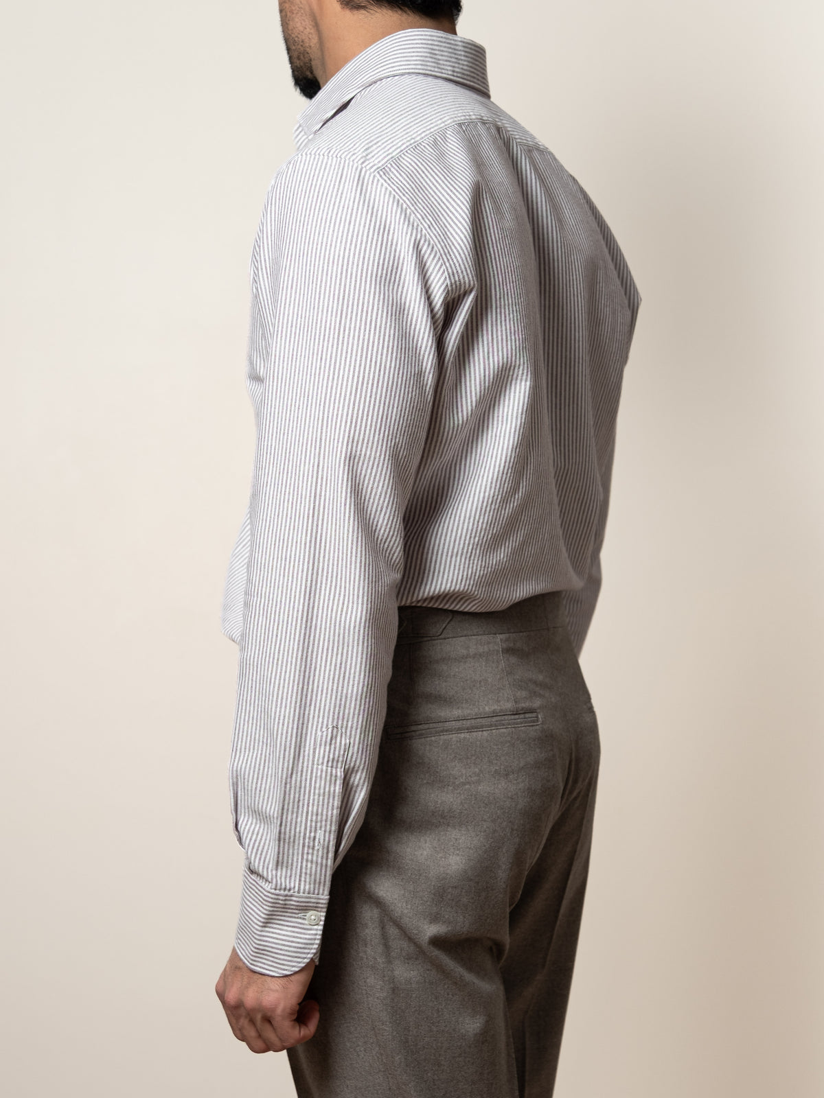 Oxford Cotton Shirt Brown Stripe