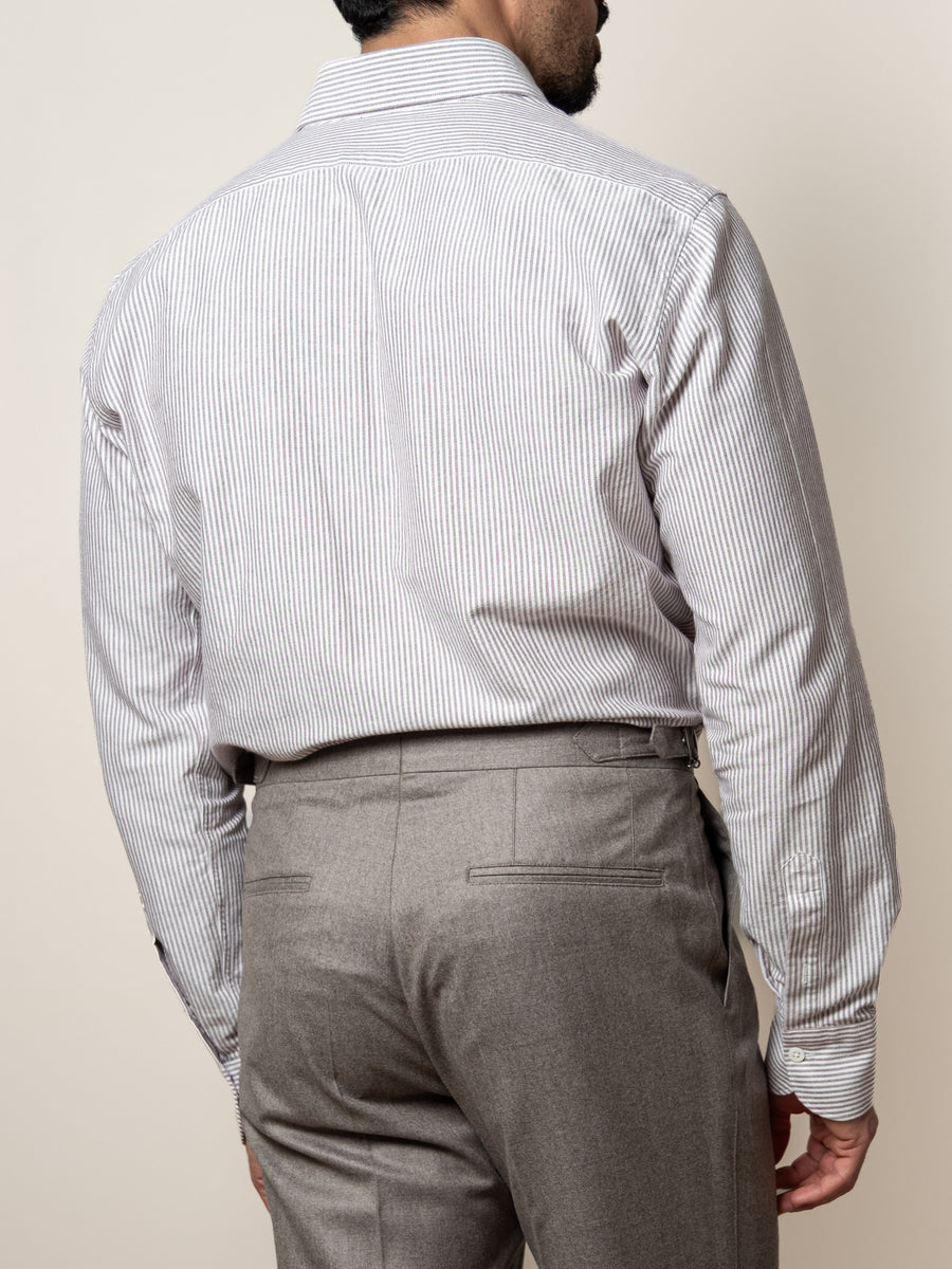 Oxford Cotton Shirt Brown Stripe
