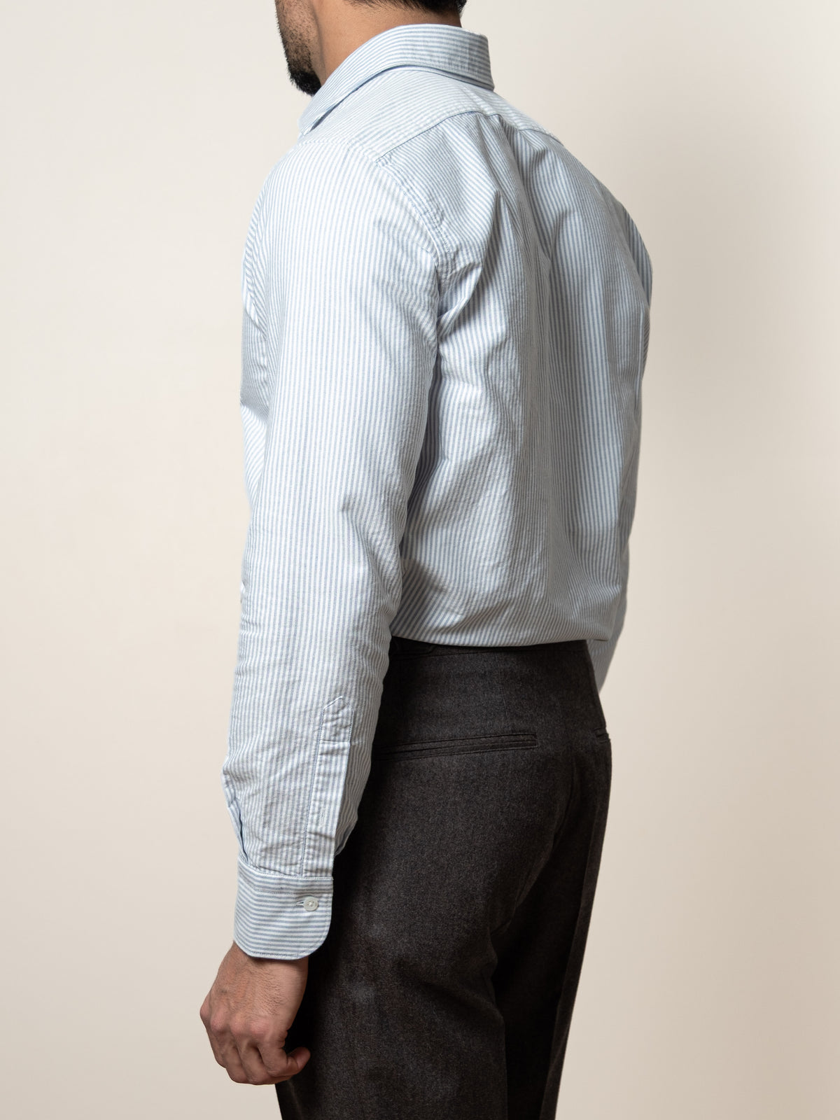 Oxford Cotton Shirt Light Blue Stripe