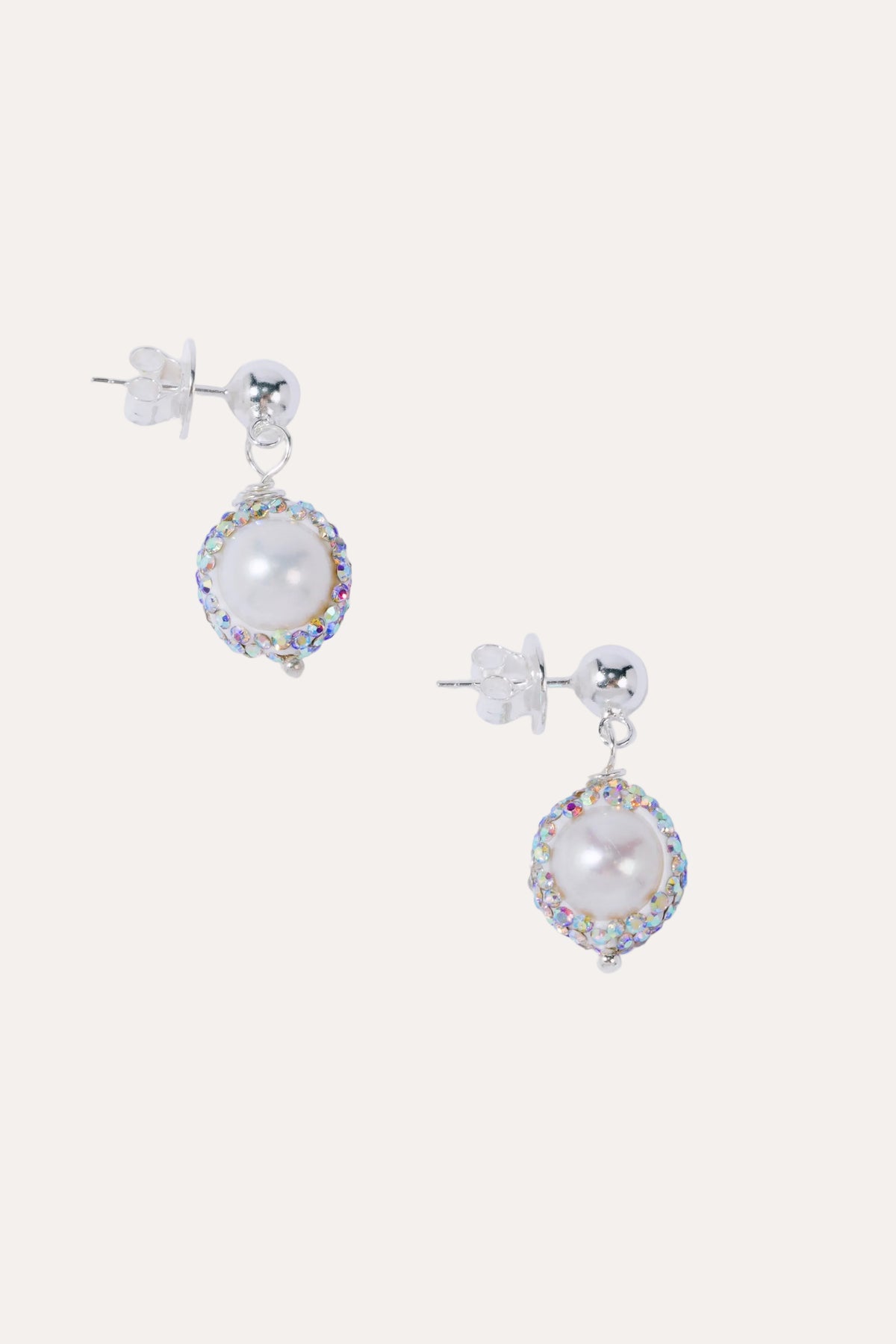 Diamond Pearl Drops Silver