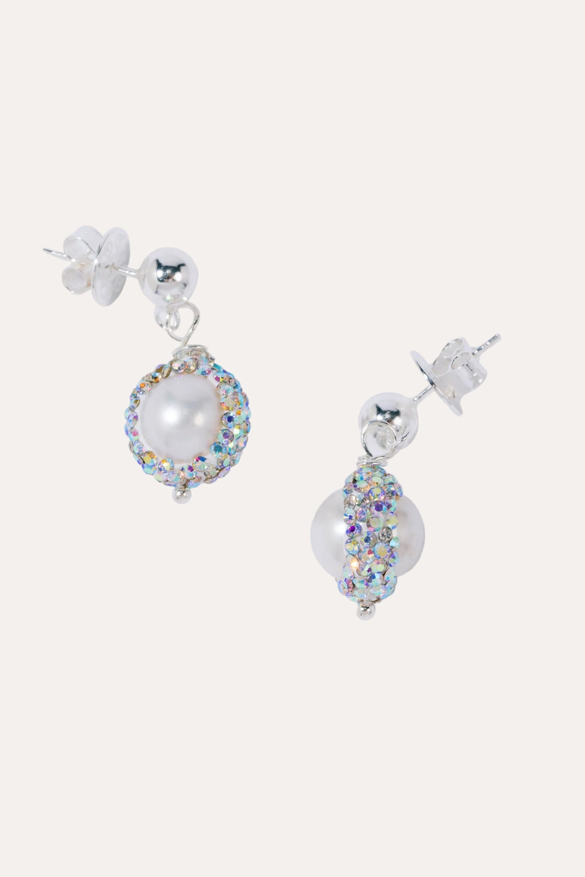 Diamond Pearl Drops Silver