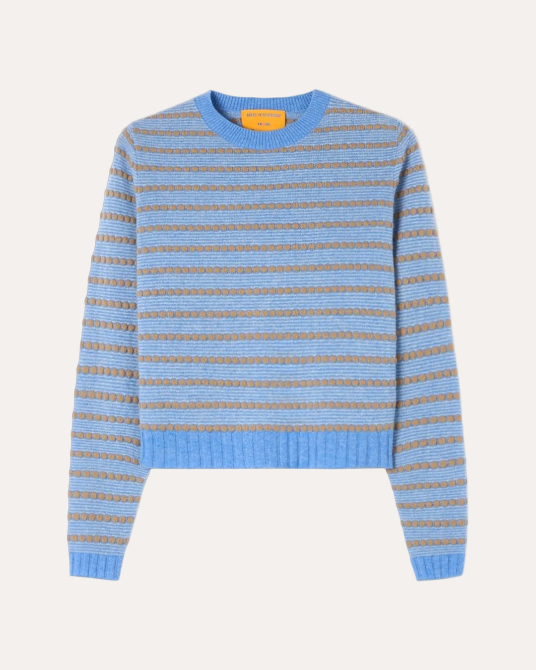 Pebble Stripe Shrunken Crew Delft Blue Combo