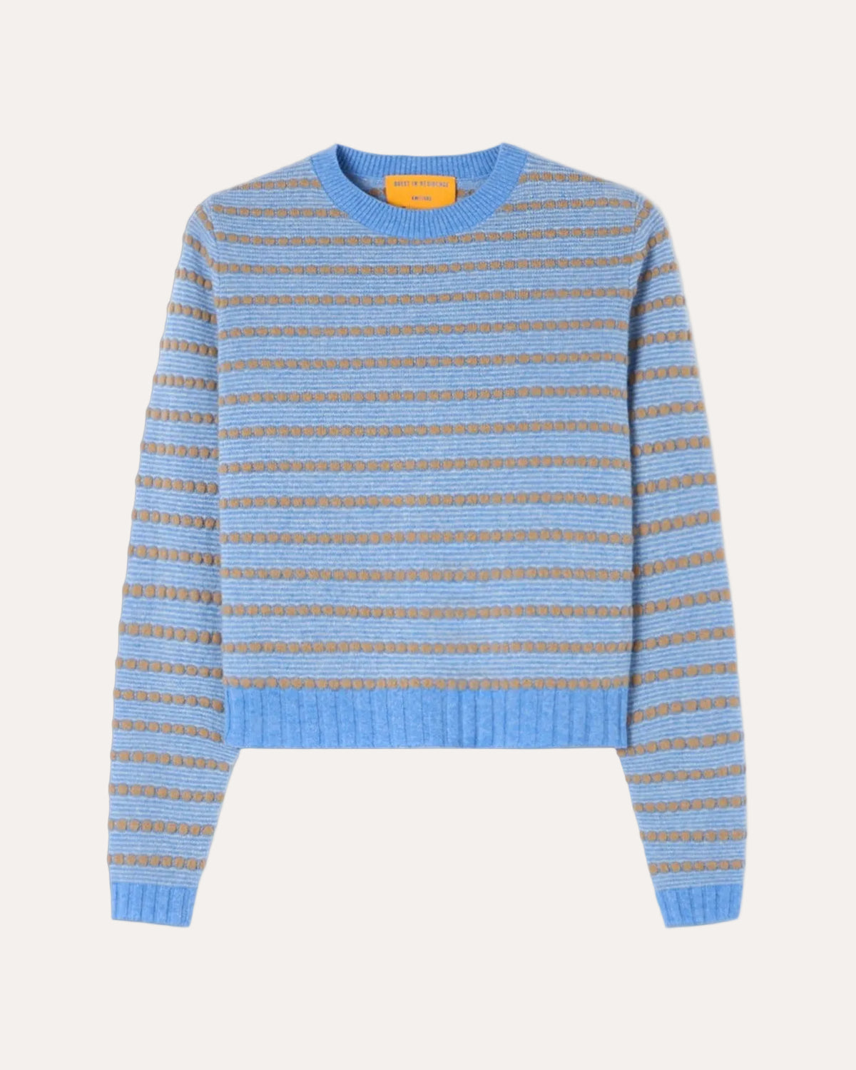 Pebble Stripe Shrunken Crew Delft Blue Combo
