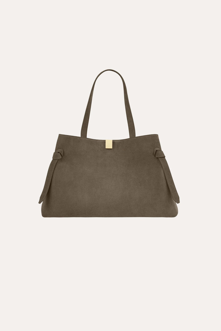 Gyoza Tote- Taupe Suede