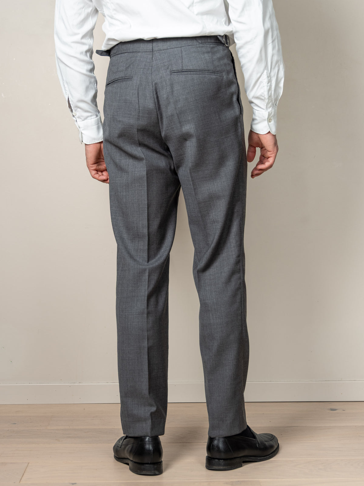 Prato Pleated Tropical Wool Trousers Grey