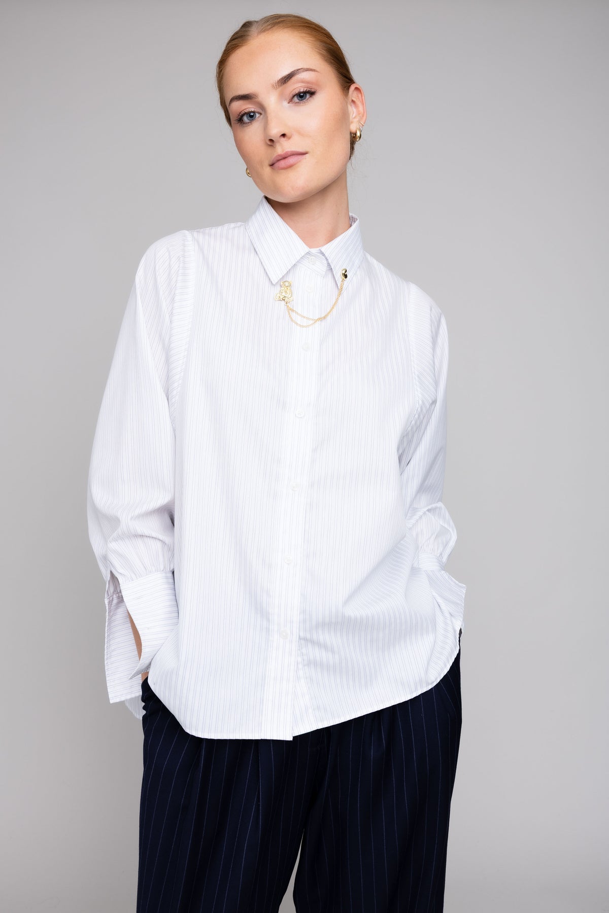 Anne Striped - White/Navy