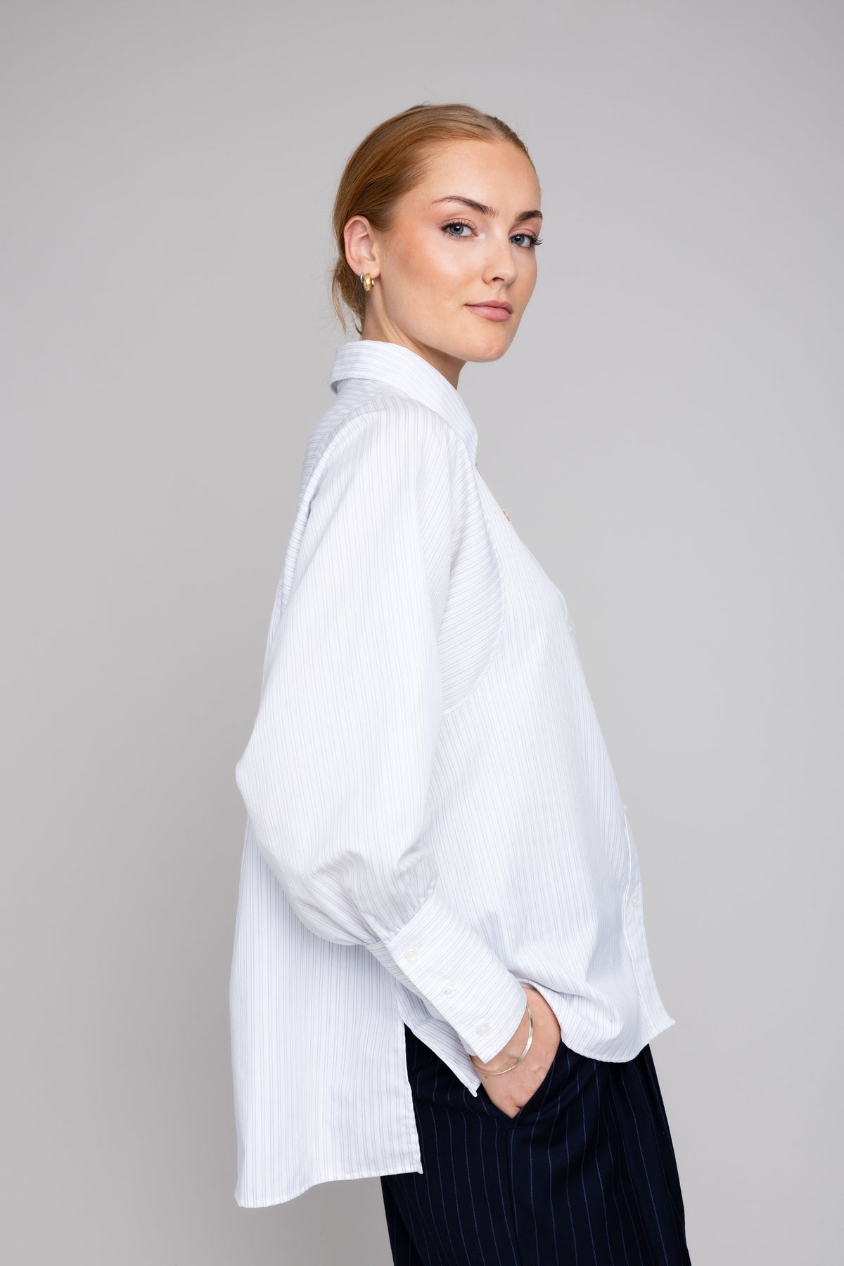 Anne Striped - White/Navy