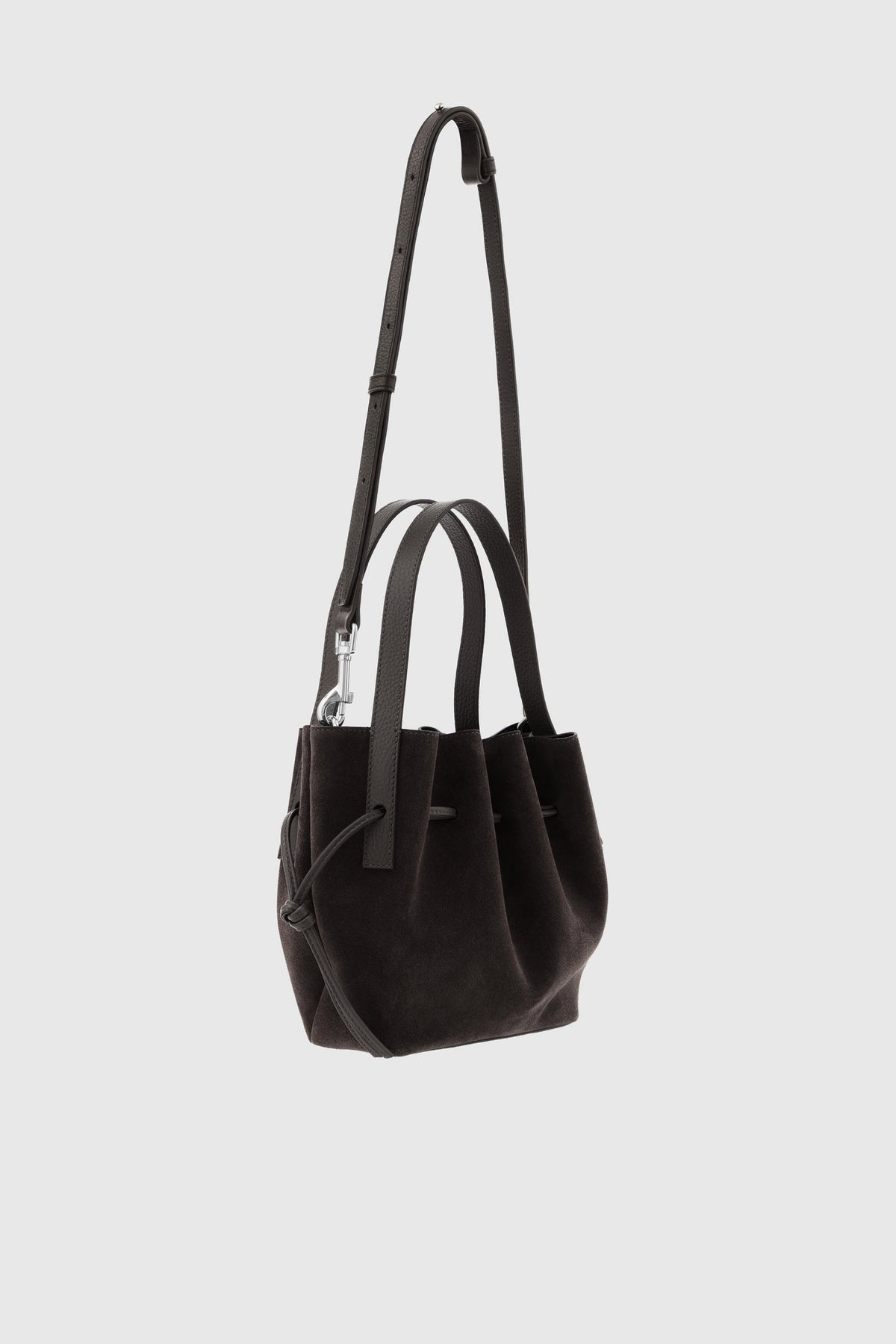 Mini Scallop Tote Ganache Suede