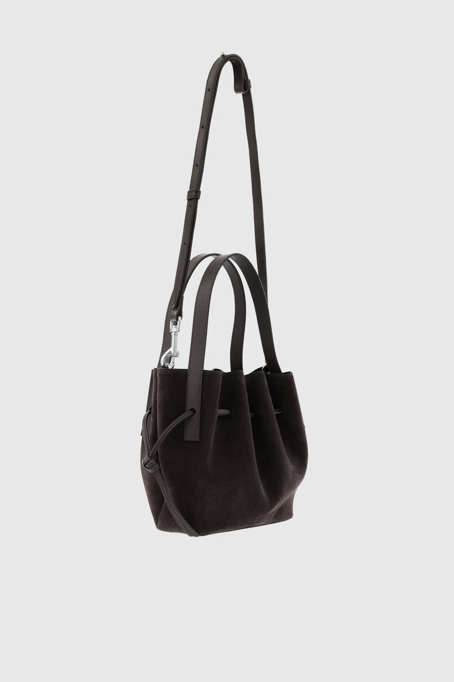 Mini Scallop Tote Ganache Suede