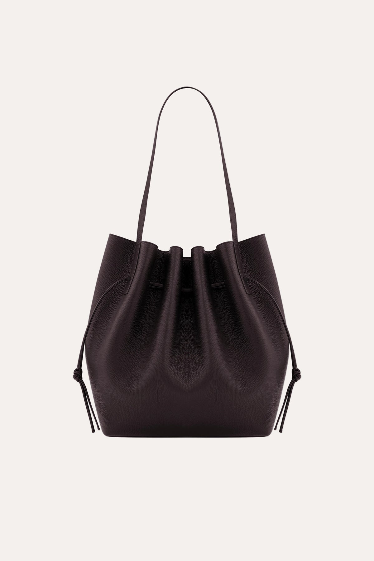Scallop Tote Cassis Pebble Grained Leather - packshot forfra