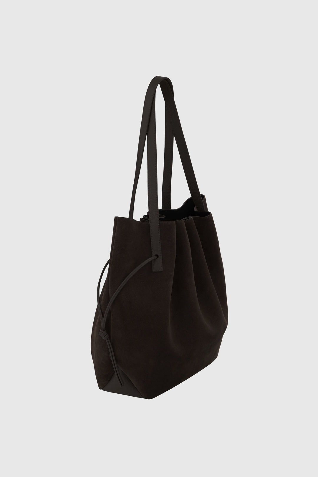 Scallop Tote Ganache Suede 02