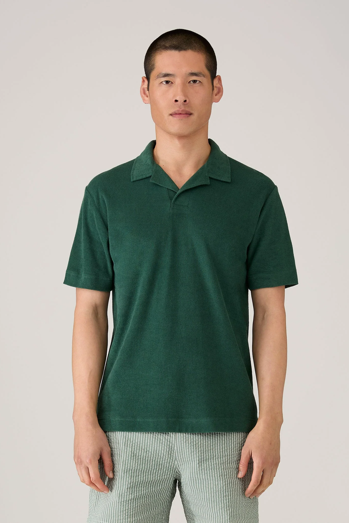 SS Towelling Polo Forest Green