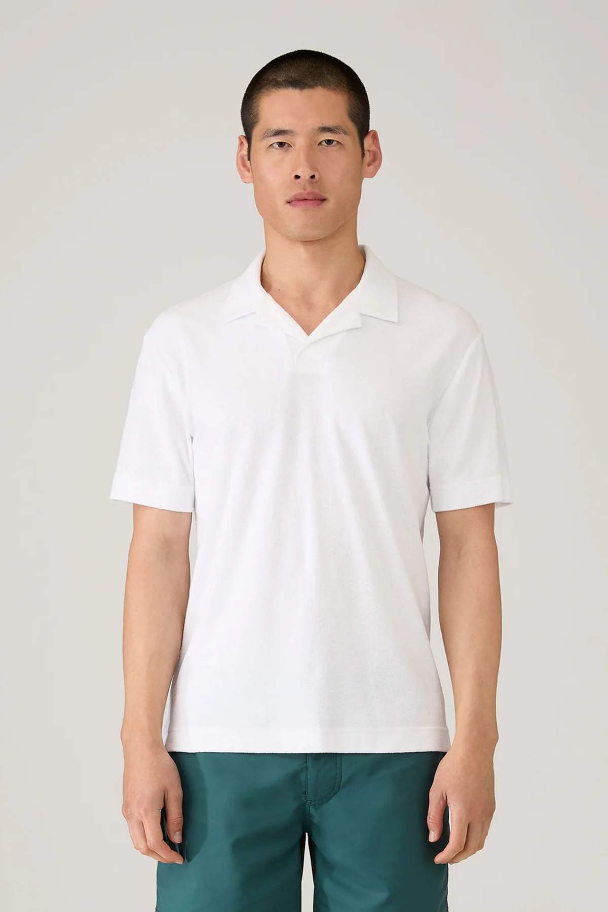 SS Towelling Polo Shirt White
