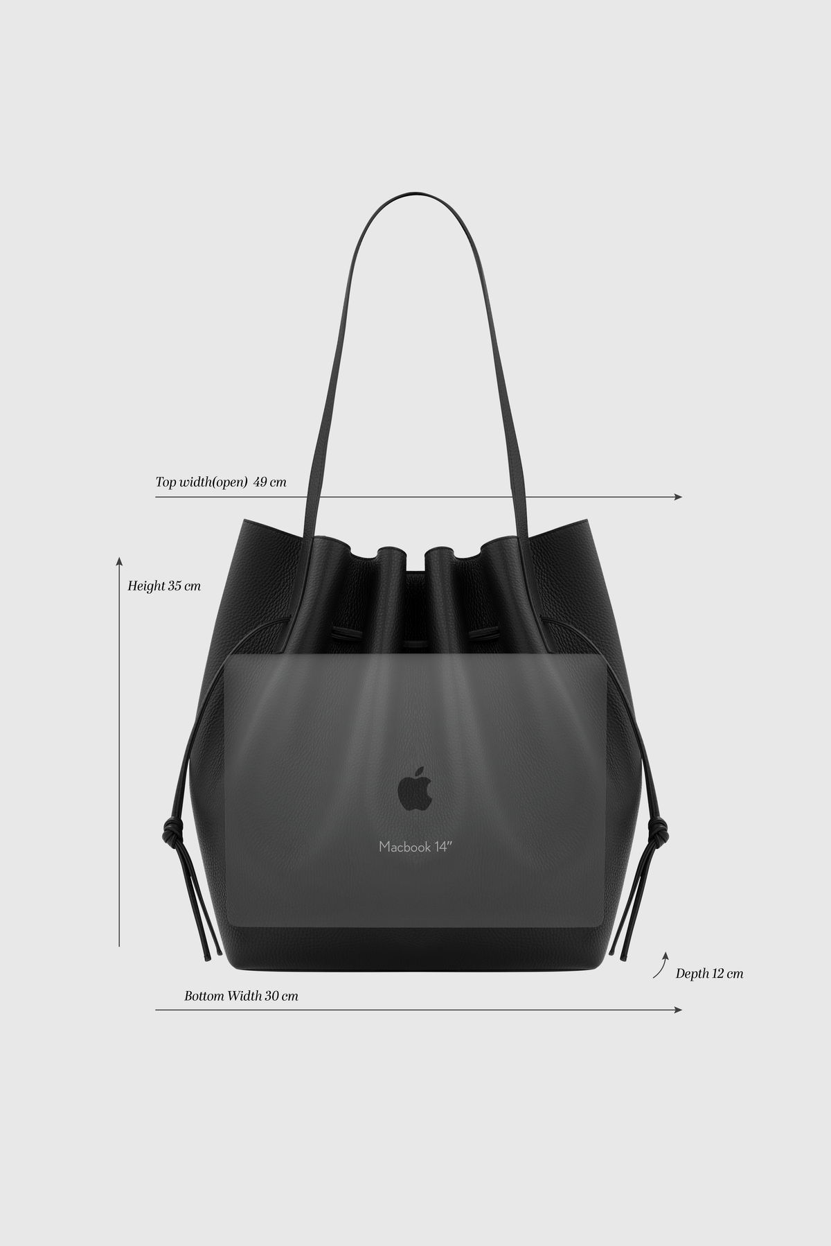 Scallop Tote Black PGL packshot 2