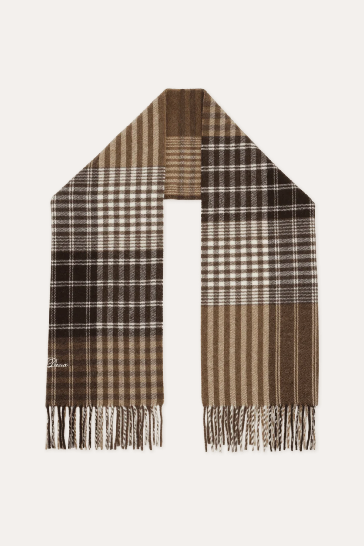 Signature Patchwork Check Scarf Molé Brown