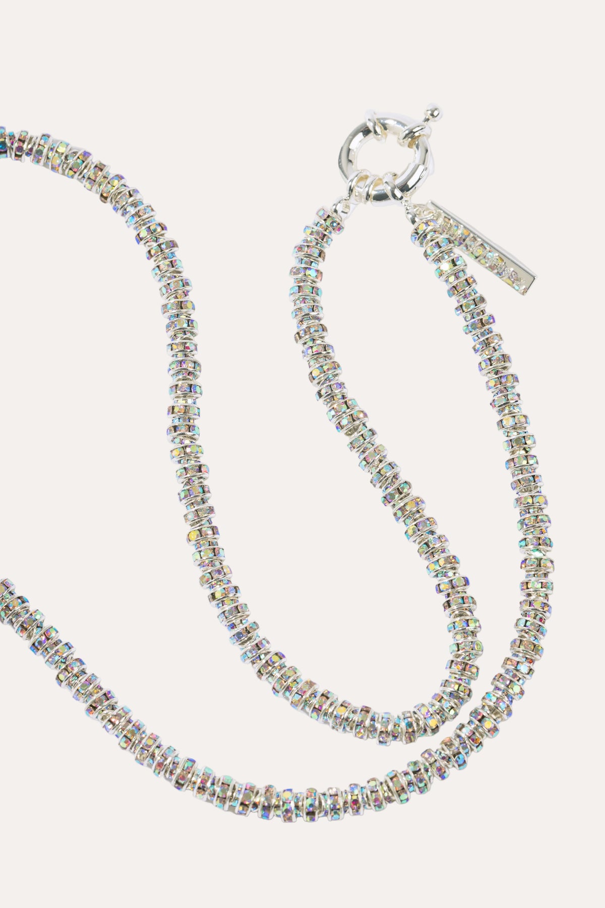 Skinny Diamond Necklace Long Silver