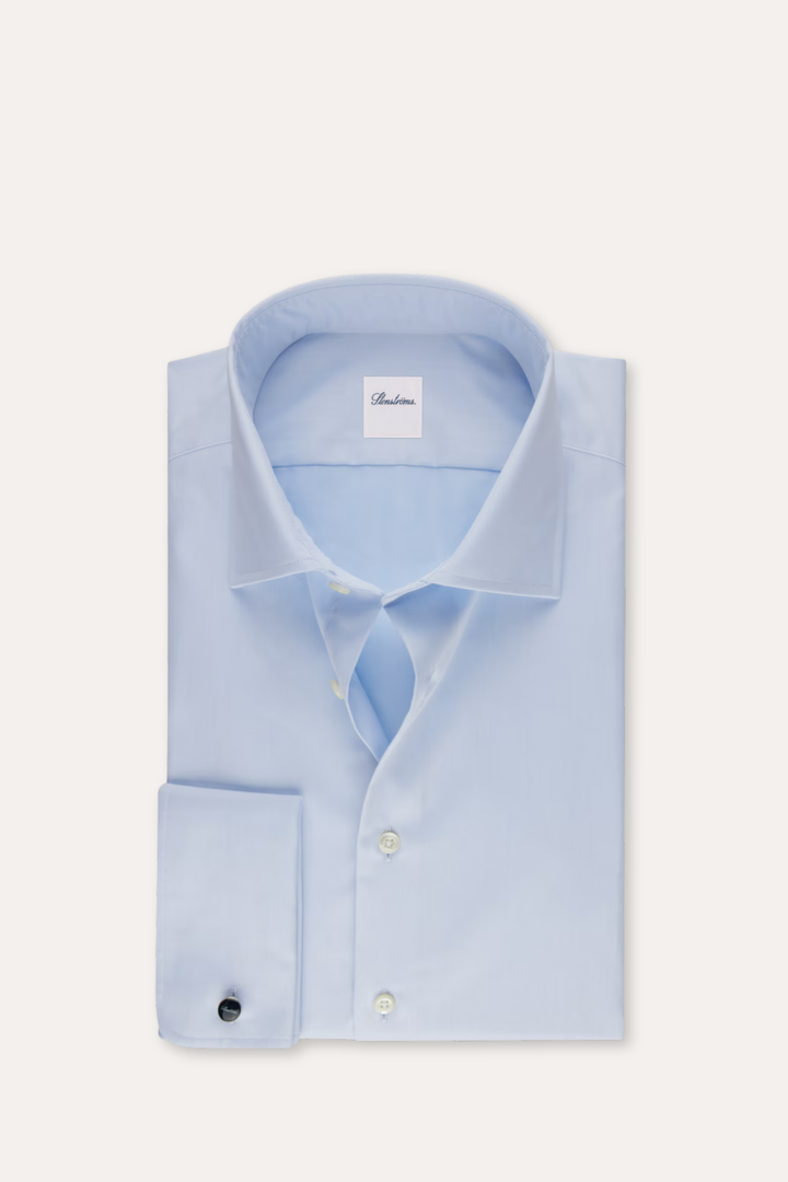Slimline Twill Shirt French Cuffs Light Blue