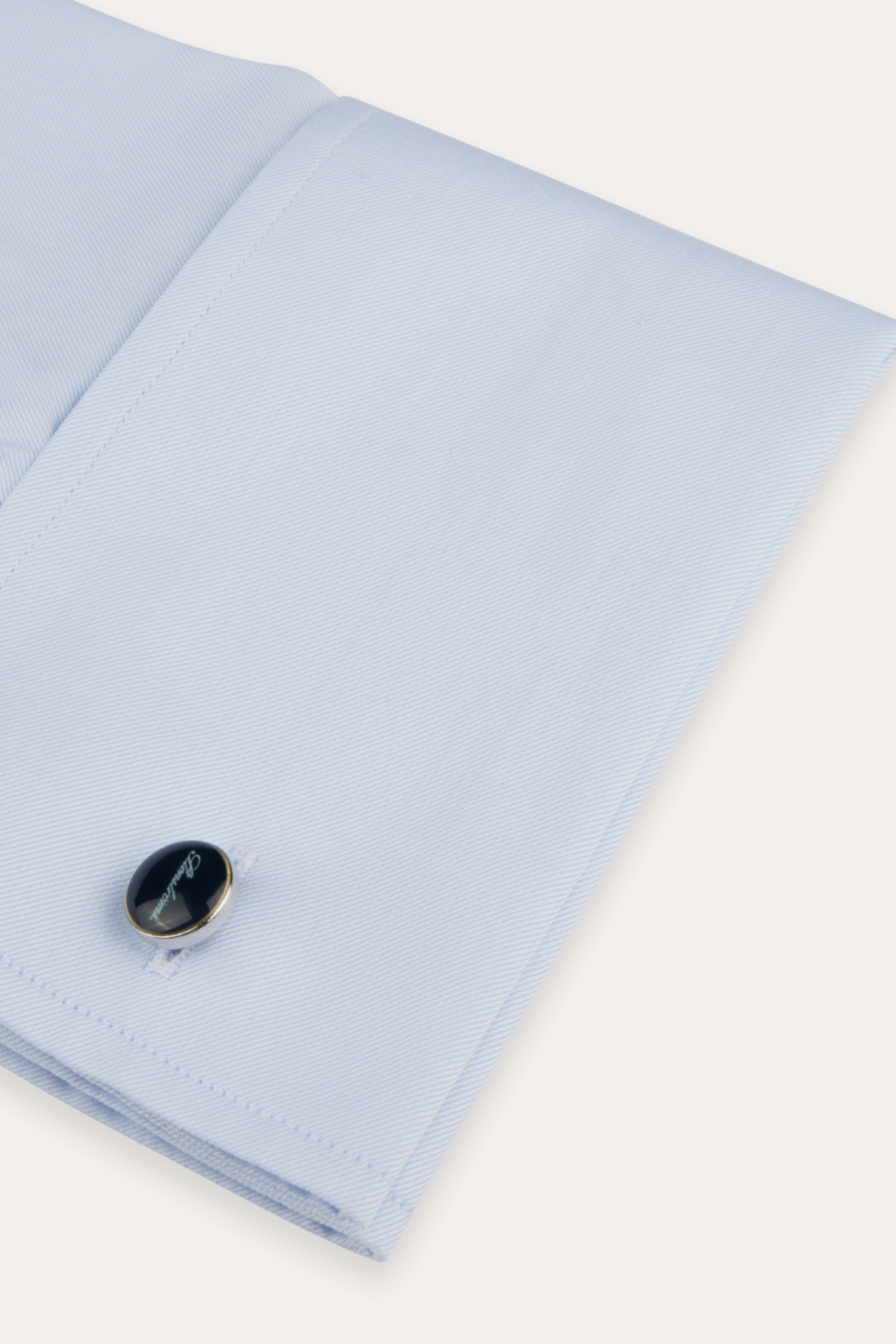 Slimline Twill Shirt French Cuffs Light Blue