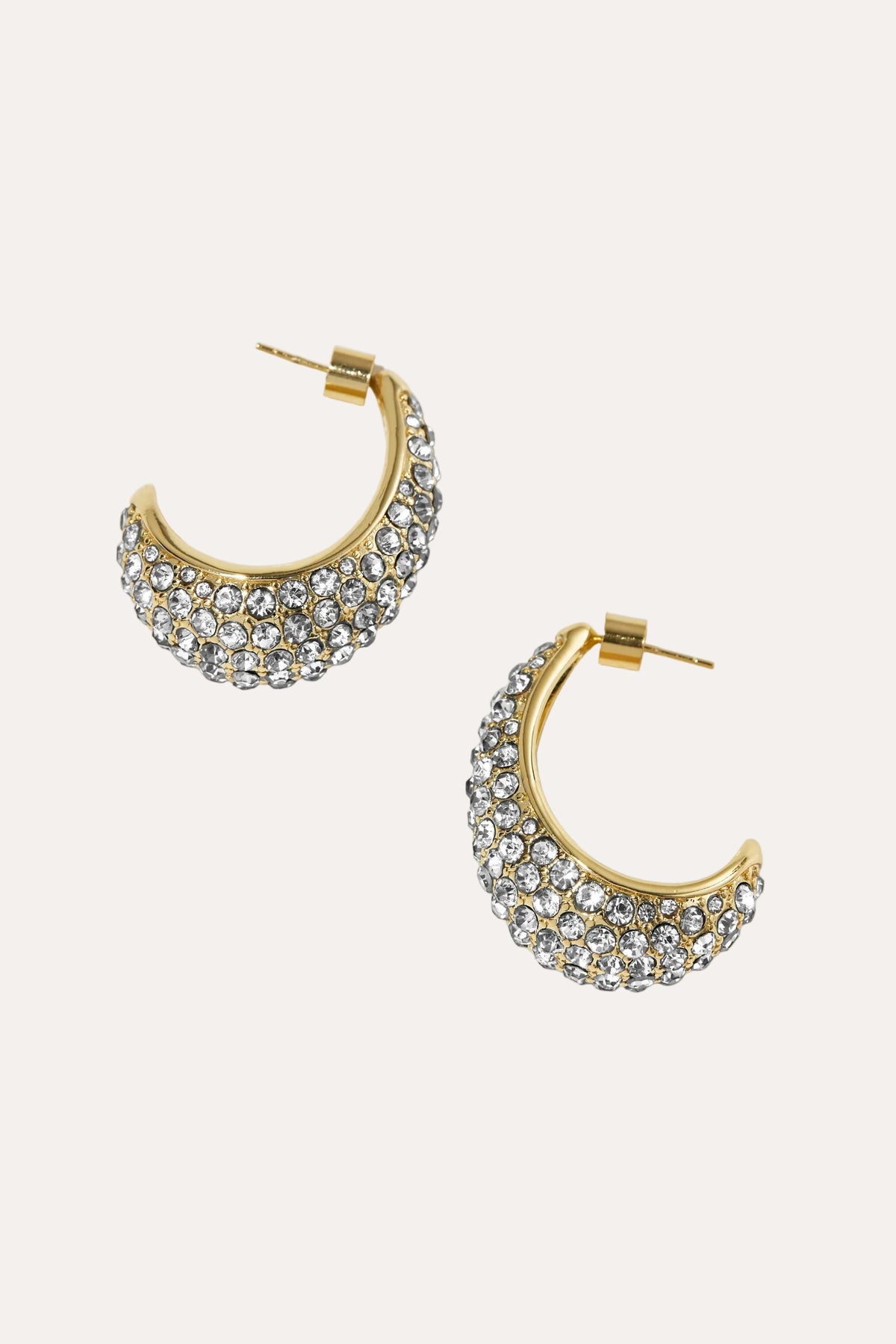 Small Crescent Hoops Gold
