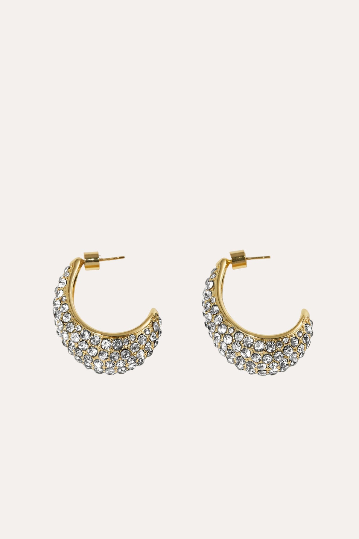 Small Crescent Hoops Gold