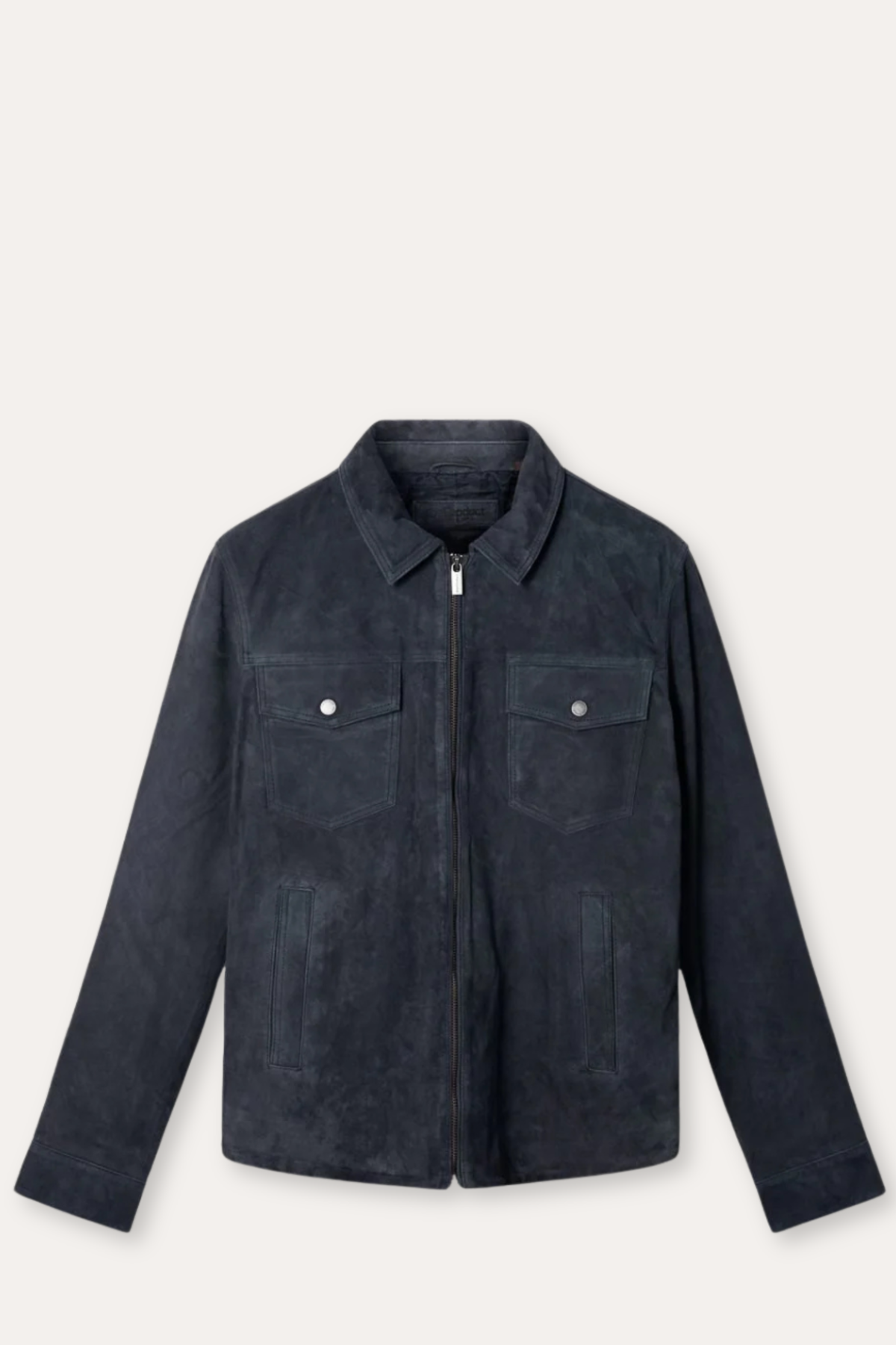 Suede Zip Jacket Dark Blue