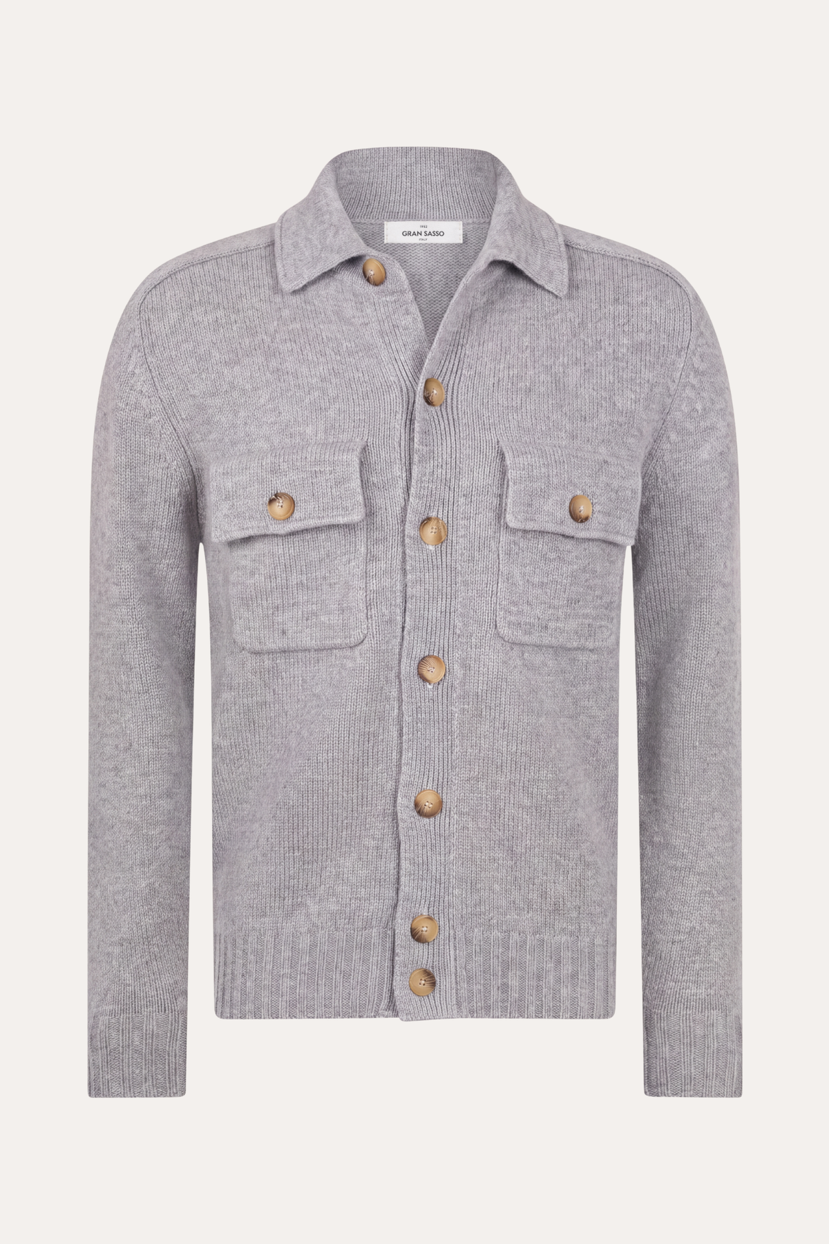 Super Geelong Jacket With Buttons And Shirt Collar Light Grey