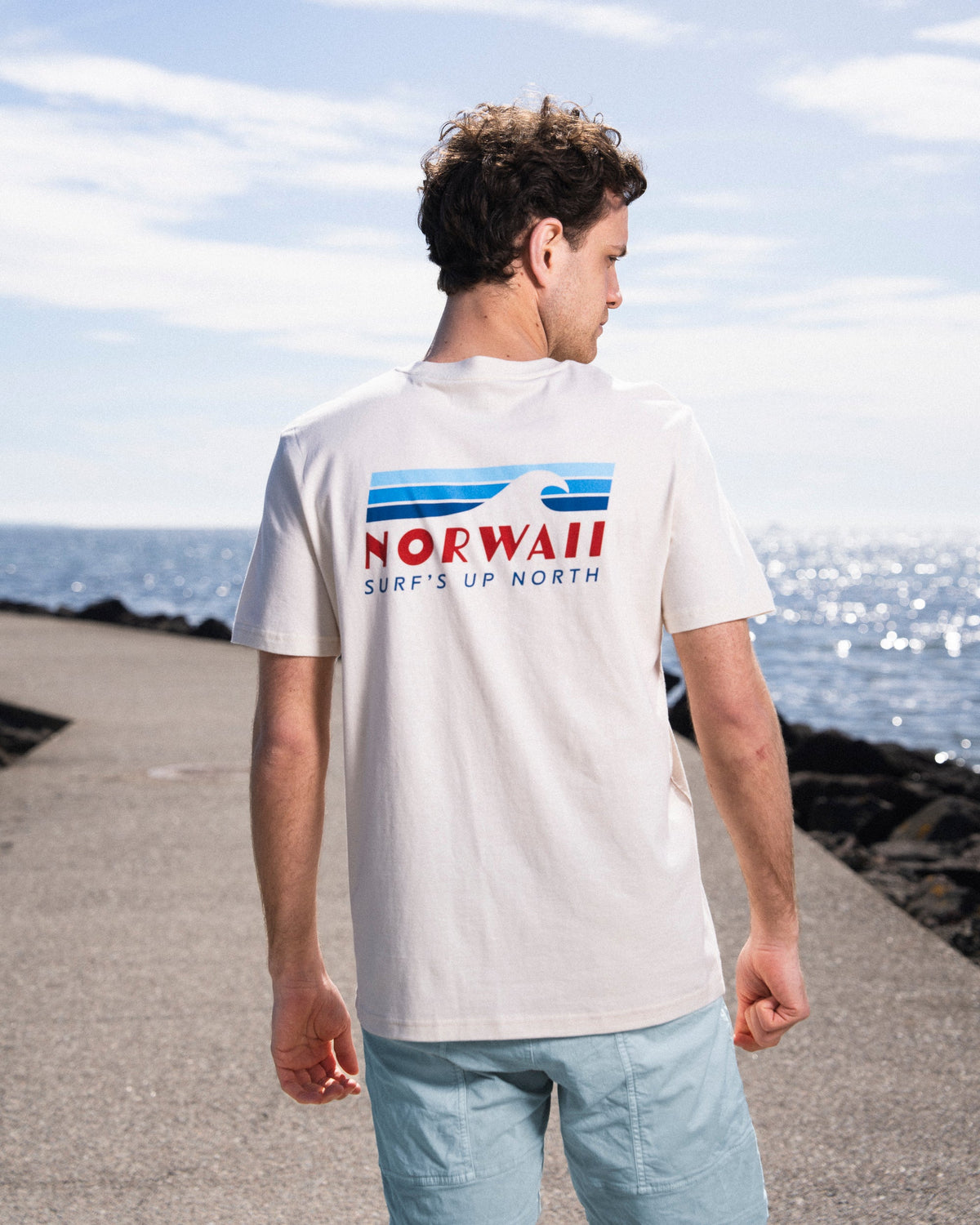 Surf's Up North Tee Blå Naturlig fra Norwaii - rygg