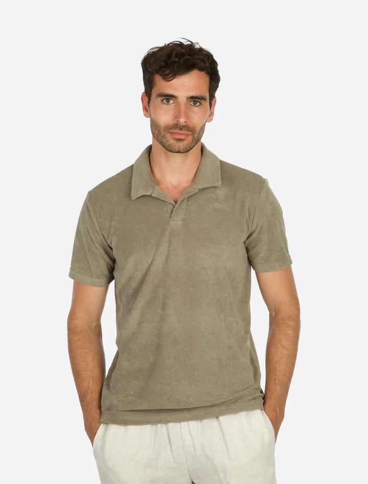 Riviera Terry Polo Short Sleeve Olive Green