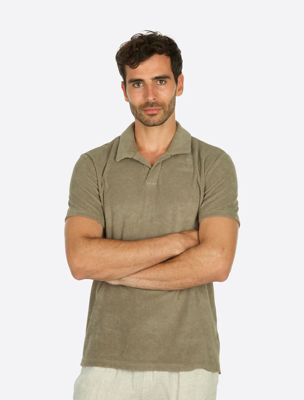 Riviera Terry Polo Short Sleeve Olive Green