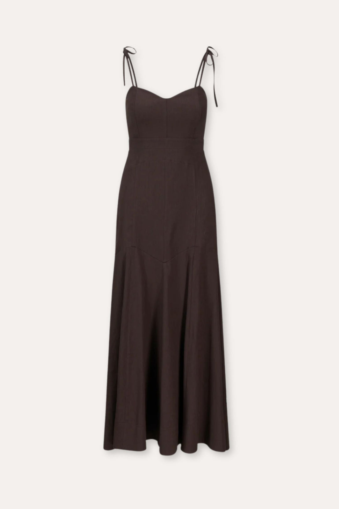 Tessa Strech Linen Dress- Dark Brown