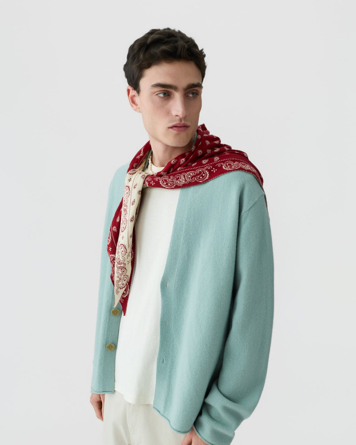 The Wild Rag Cotton Silk Blend Carmine/Butter