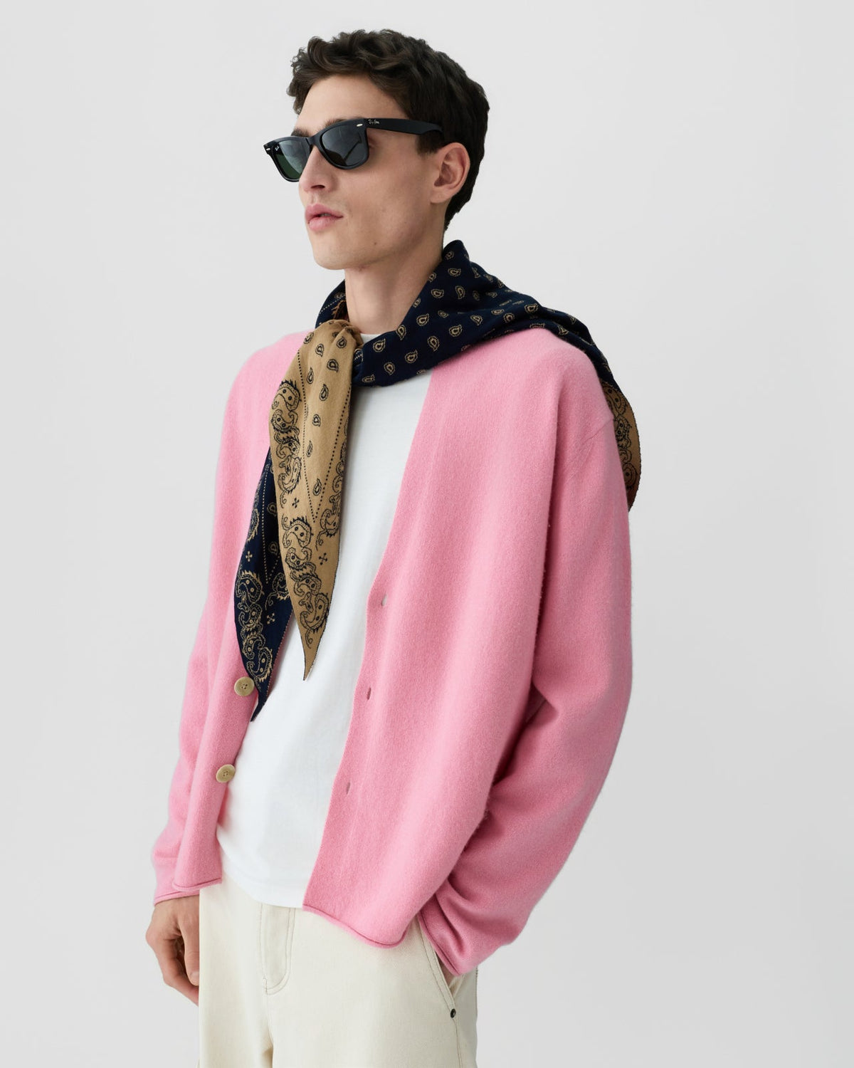 The Wild Rag Cotton Silk Blend Navy/Camel