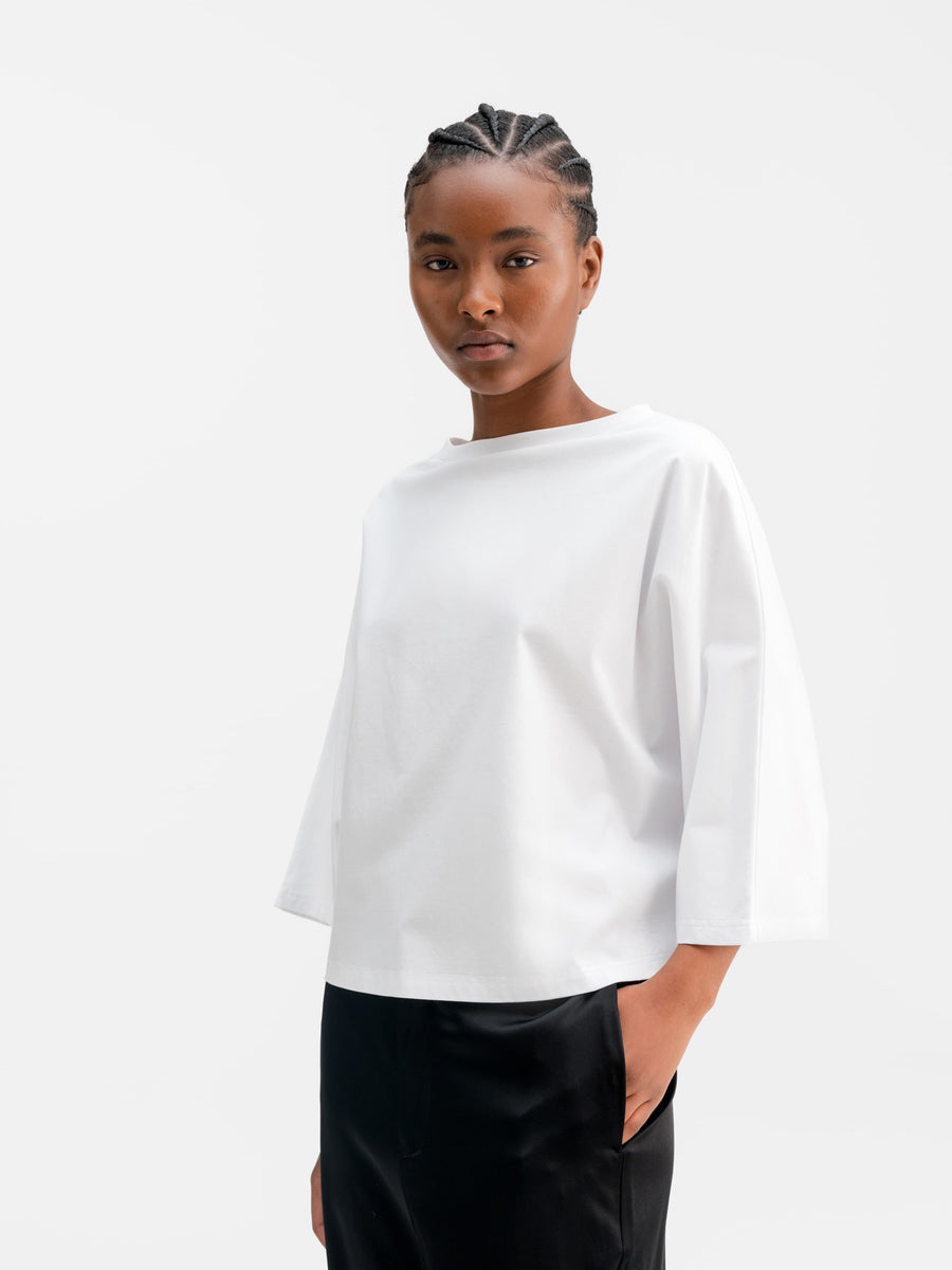 Thea Jersey Tee White