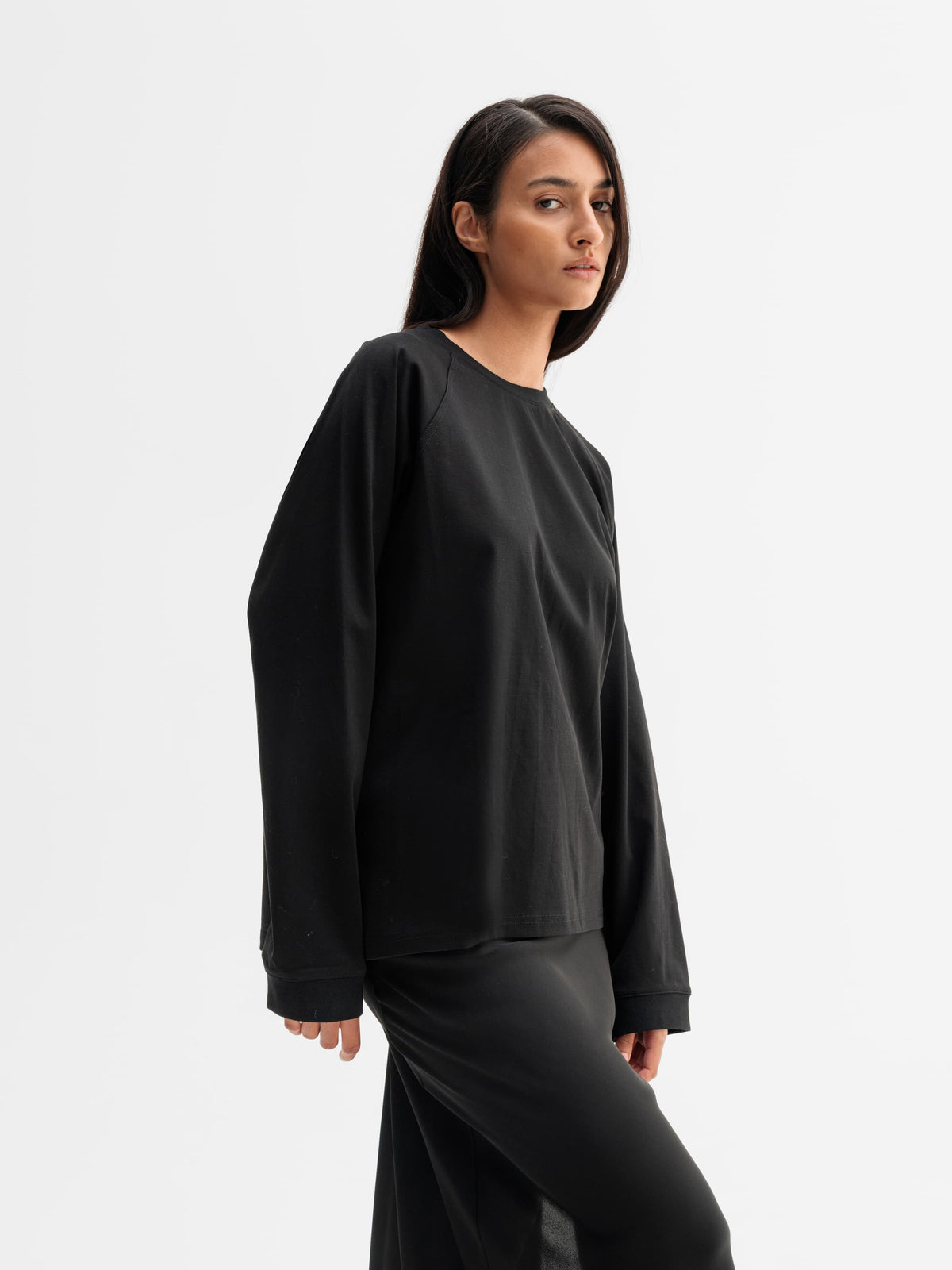 Thelma LS Cotton Tee Black