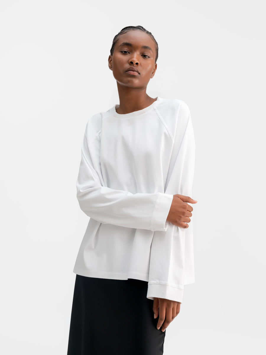 Thelma LS Cotton Tee White