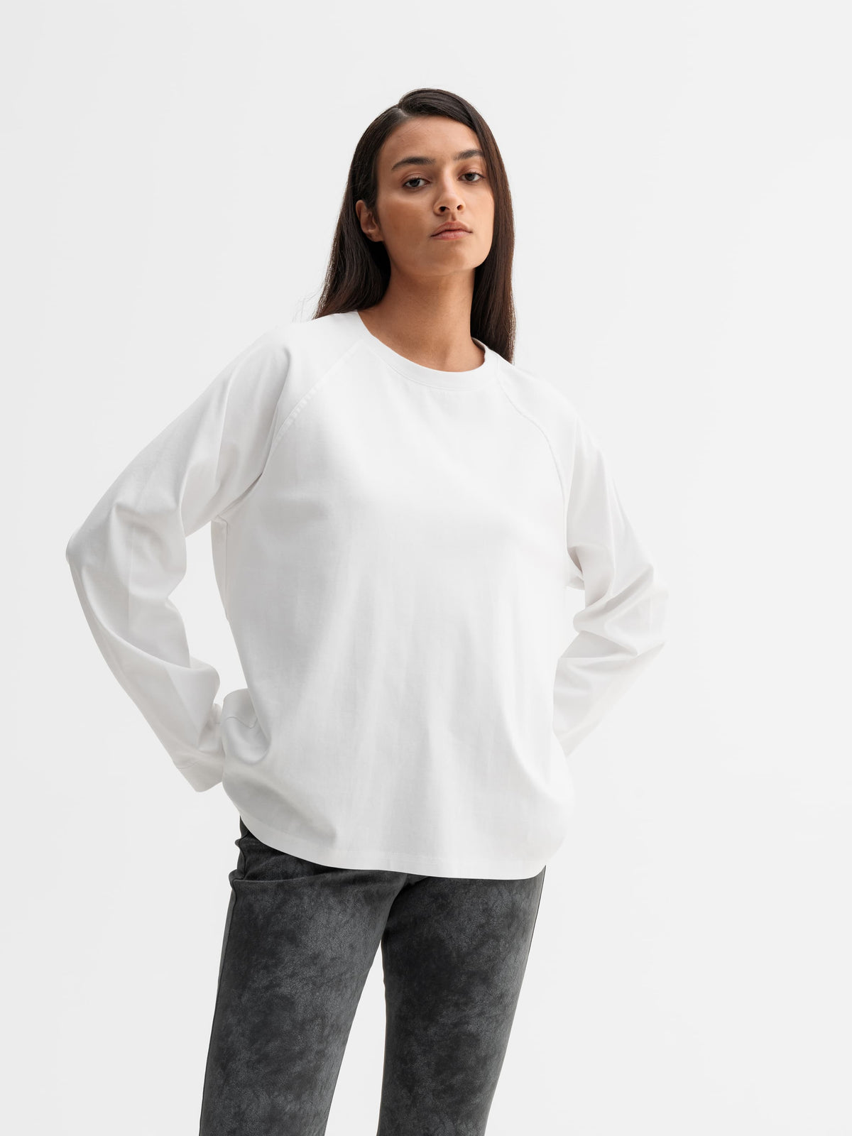 Thelma LS Cotton Tee White