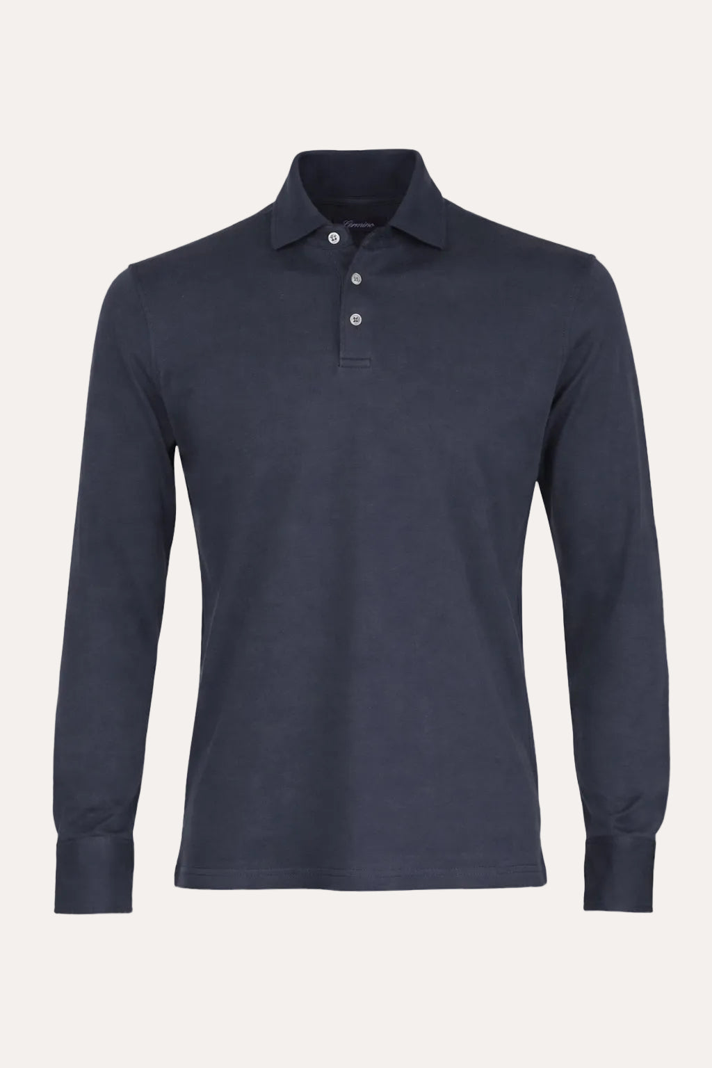 Theo Jersey Cotton Long Sleeve Polo Navy